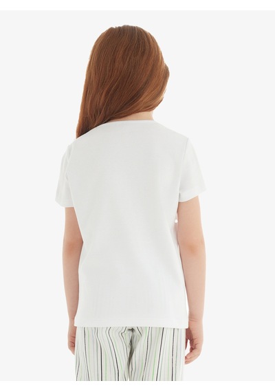 Blackspade Kız Çocuk T-shirt 51825 - Beyaz Beyaz