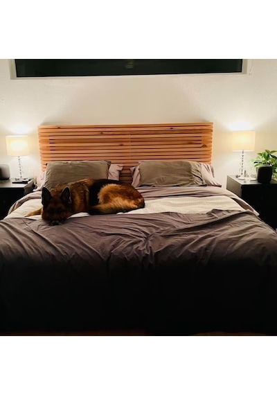Masif Ahşap Yatak Başlığı 2 Mt X 60 Cm Naturel + 2 Adet Raf