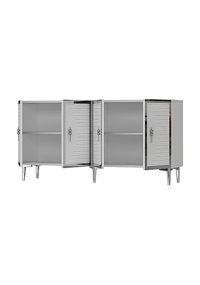 Ka1801bs Tuna Konsol, Tv Sehpası Beyaz-sılver 180cm Beyaz-sılver