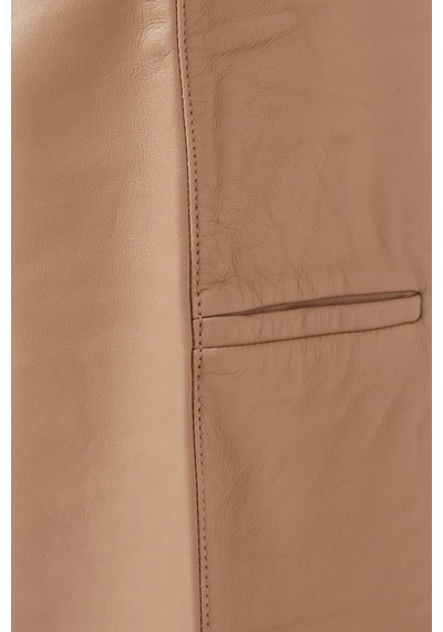 Represent Fuel Leather Pants, Lüks, Rahat Ve Şık Geniş Paça Deri Pantolon Bej