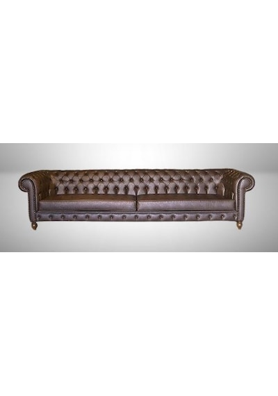 Zus309 Chester Koltuk Model 90483 Kanepe Suni Deri Kumaş Ahşap Kayın Ayak El Yapım