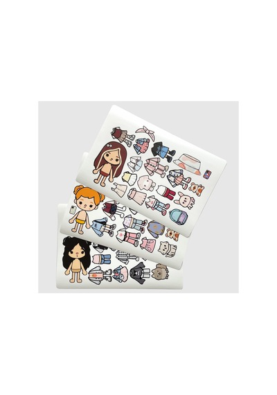 Toca Boca Orange Black Brown 3 Lü Giydirme Sticker Seti Diğer