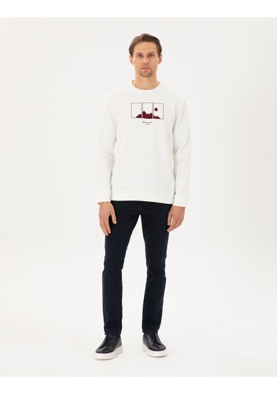 Pierre Cardin Erkek Ekru Sweatshirt 50290703-vr019 Ekru