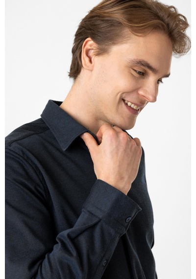 Backandbond Koyu İndigo Regular Fit Örme Gömlek Koyu Indigo