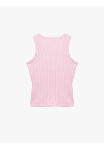 Koton Koton X Sibil Çetinkaya - Pamuklu Ribanalı Yuvarlak Yaka Atlet Pembe 6sak10419ek Gül