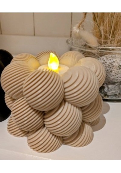 Modern Geometrik Bubble Tasarım Dekoratif Mumcular - Estetik Tealight Şamdan Takımı Çok Renkli