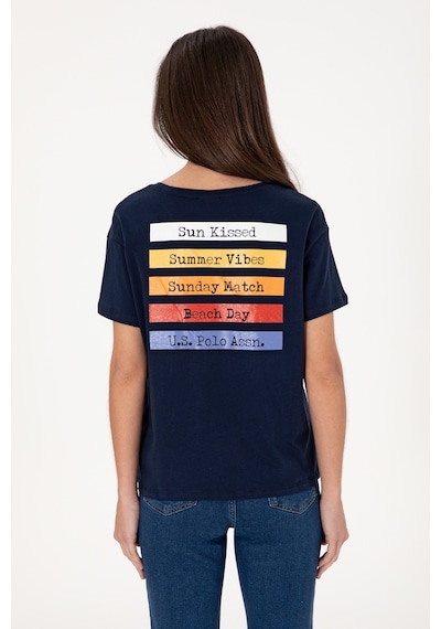 U.S. Polo Assn. Kadın Lacivert Bisiklet Yaka Tişört 50299669-VR033