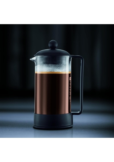Brazıl Kahve Demleme Aparatı French Press Sistemi, Sabit Paslanmaz Çelik Filtre, 0,35 Litre Siyah Diğer