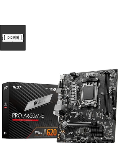 MSI Pro A620M-E AMD A620 6800 MHz (OC) DDR5 Soket AM5 mATX Anakart
