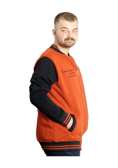 Mode Xl Büyük Beden Erkek Kolej Mont Baskılı Ceket 23631 Tarçın Tarçın