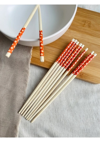 Chopsticks Bambu Yemek Çubuğu 10'lu Çok Renkli