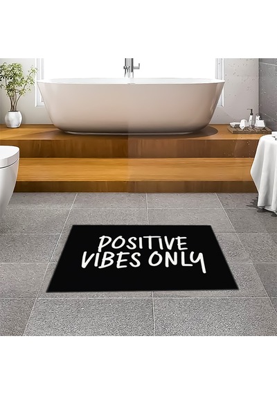 Evaşk Banyo Paspası İpeksi Kadifemsi Halı Yüzey Kaymaz Taban 40x60 BM03440S Siyah