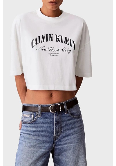 Calvin Klein Bayan T Shirt Lv047f813g Yaf Beyaz