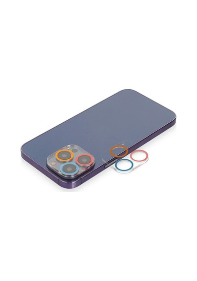 Apple İphone 12 Pro Renkli Kamera Lens Koruma Cam - Pembe-mavi Belirtilmemiş