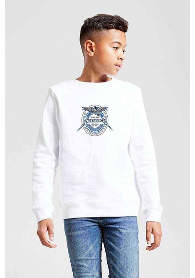 Tshirthane Metallıca Seek And Destroy Baskılı Unisex Çocuk Beyaz Sweatshirt