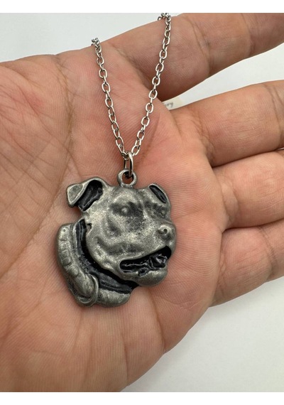 Pitbull Köpek Figürlü Unisex Kolye 60 Cm Zamak Kaplama Güç Ve Sadakatin Sembolü Metal Takı Çok renkli