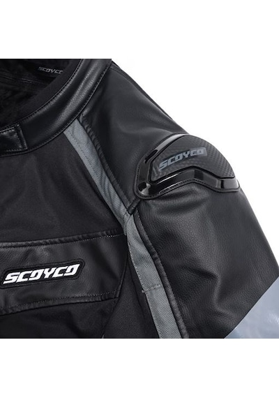 Scoyco Jk152 Motosiklet Montu 4 Mevsim Pu Dayanıklı Kumaş Deri Motorcu Mont Grey