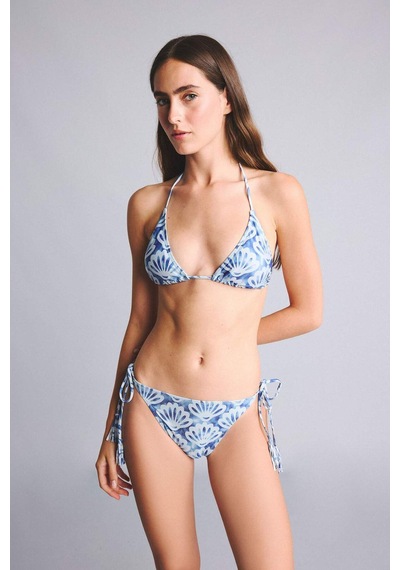 Defacto Regular Fıt Desenli Simli Kumaş Sax Mavi Bikini Üstü H1089ax26smbe114 Mavi-be114