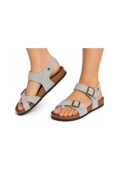 Dadwolf Rahat Taormına Leolı 1021077 Mayari Rio Kids Birkens Model Ortopedik Sandalet Gri
