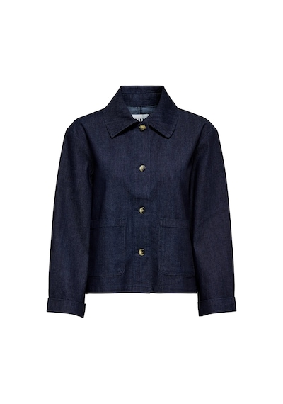 Only Kadın Onlashby Çift Cepli Düğmeli Jean Ceket 15364598 Koyu Mavi Koyu Mavi