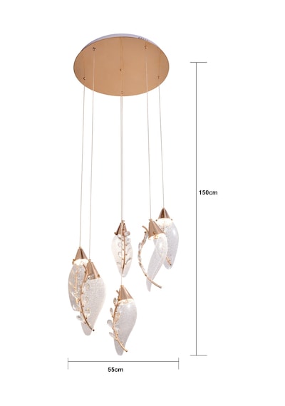 Ardea 6'lı Gold Yuvarlak Sarkıt Salon Led Avize