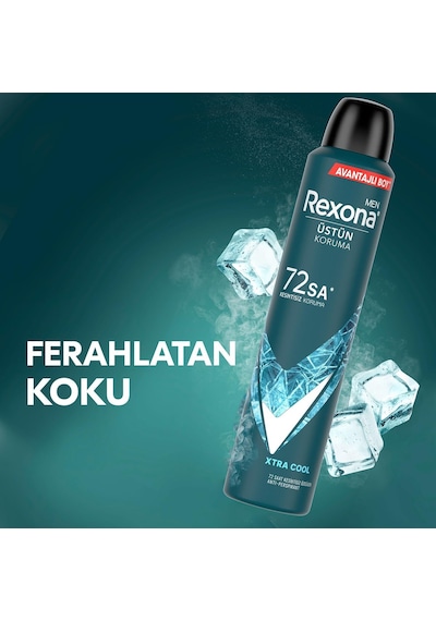 Rexona Men Erkek Sprey Deodorant Xtra Cool 72 Saat Kesintisiz Üstün Koruma 200 Ml