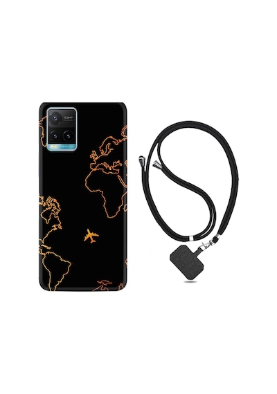 Vivo Y32 Kılıf Boyun Askılı Harita Ve Uçak 1777