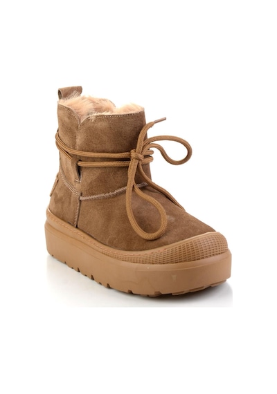 Taba Hakiki Deri Kadın Bot & Bootie K02748100202 Taba