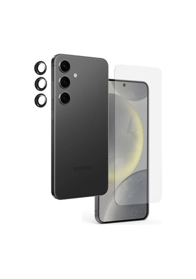 Adige Samsung Galaxy S25 Plus Uyumlu Lens Koruyucu Siyah + Ekran Koruyucu