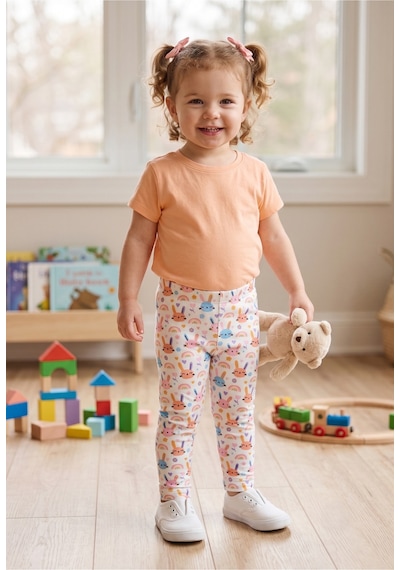 Fuar Baby Pamuklu Esnek Bebek Ve Çocuk Taytı - 9 Ay - 5 Yaş Tavşan Desenli