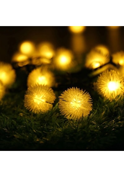 Sge Teknoloji Güneş Enerjili 6.5 M 30 Led Sarı Renkli Kar Tanesi