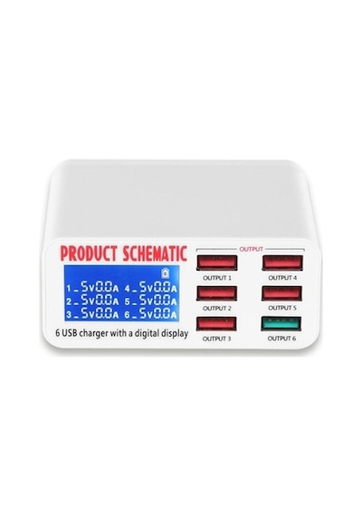 Quick Charge 3.0 40W 6 Usb Charger Display Charge Socket Fast Cha (469840886)