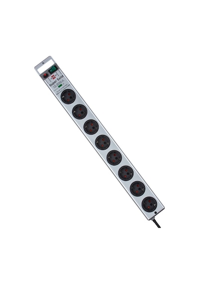 Brennenstuhl Super Solid 13.500 mAh 8'li Akım Korumalı Priz 2.5 Metre Gümüş