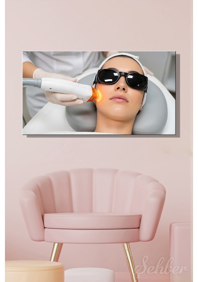 Panoramik Yatay Kanvas Tablo Tekli Kuaför Güzellik Salonu Estetik Kliniği Lazer Cilt Yenileme 1353