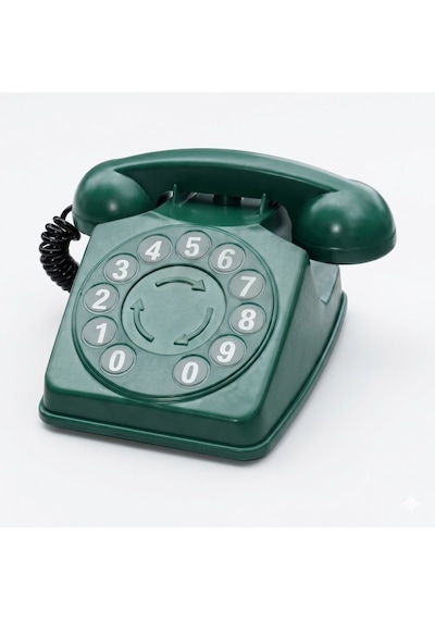 Vintage Home Retro Çevirmeli Klasik Antika Görünümlü Numaratik Telefon Dekor Yeşil Renkli