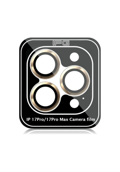 Apple iPhone Uyumlu 17 Pro / Apple iPhone Uyumlu 17 Pro Max İçin Ipg Prolens Kamera Lens Koruyucu Alüminyum Cd Çerçeveli, Kırılmaz Cam Altın