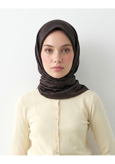 Bushu Mini Mono Twill Eşarp acı kahve