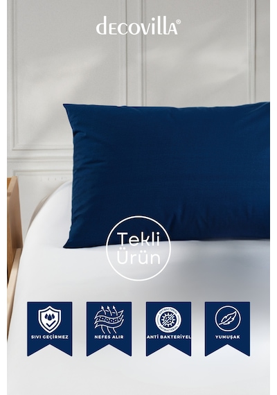 Micro Fermuarlı Yastık Alezi 50x70 Sıvı Geçirmez Lacivert