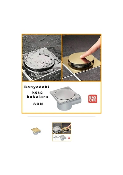 İsaoğlu Yapı Banyo Yer Sifonu Yer Süzgeci Krom Renk Bas Bırak Sistem Koku Yapmaz Özel Tasarım Diğer