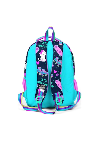Coral High Kids Lacivert Pembe Kedili Paten Desenli 3'lü Okul Çanta Seti Set0123658