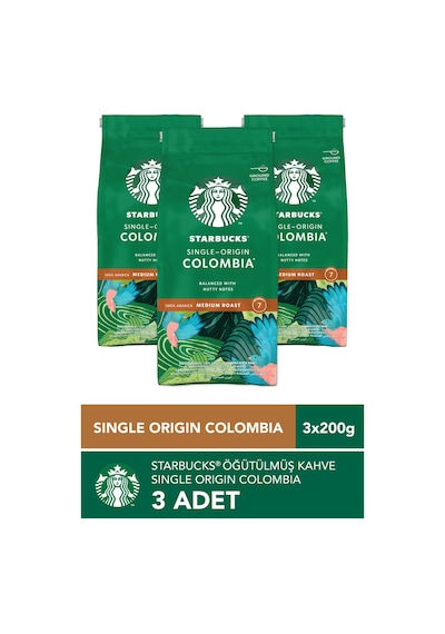 Starbucks Single Origin Colombia Öğütülmüş Kahve 3x200g Çekirdek Kahve