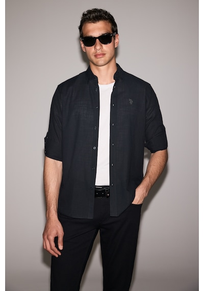 U.s. Polo Assn. Erkek Siyah Gömlek Basic 50324660-vr046