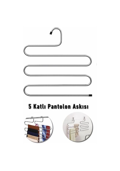 Mithra Life Metal 5 Katlı Pantolon Eşarp Askısı Mıt1029 Gri