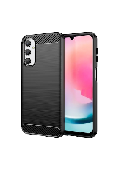 Samsung Galaxy Uyumlu A54 Brushed Carbon Fiber Silikon Kılıf - Al3332