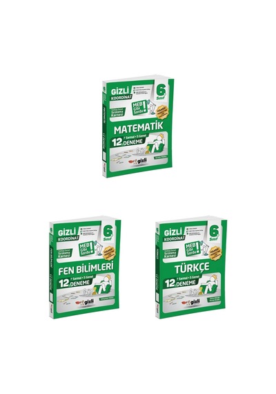 Gizli Yayınları Gizli 2027 6. Sınıf Matematik + Fen Bilimleri + Türkçe Deneme Seti 3 Kitap Maarif Model
