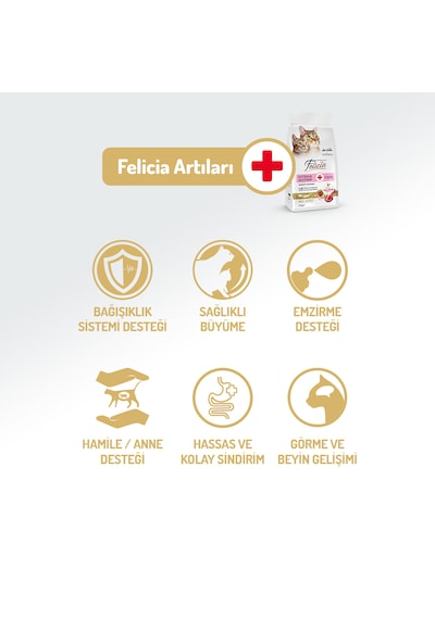 Felicia Kitten & Mother Kuzu Etli Düşük Tahıllı Yavru Kedi Maması 12 KG