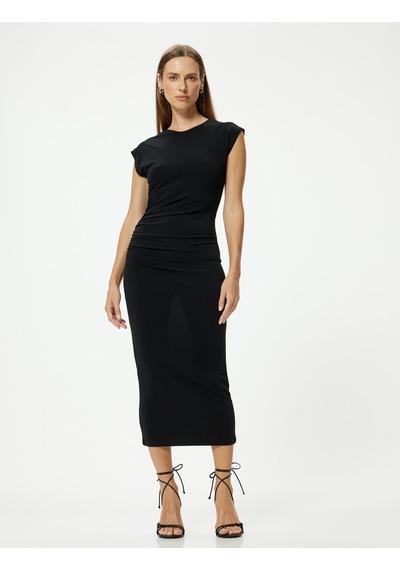 Koton Midi Kalem Elbise Kap Kol Yuvarlak Yaka Drape Detaylı Slim Fit Siyah 4sak80246ek Siyah Koton Midi Kalem Elbise Kap Kol Yuvarlak Yaka Drape Detaylı Slim Fit Siyah 4sak80246ek Siyah