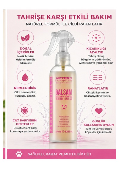 Artero Kızarıklık Yatıştırıcı Ve Rahatlatıcı Köpek Spreyi 250 Ml