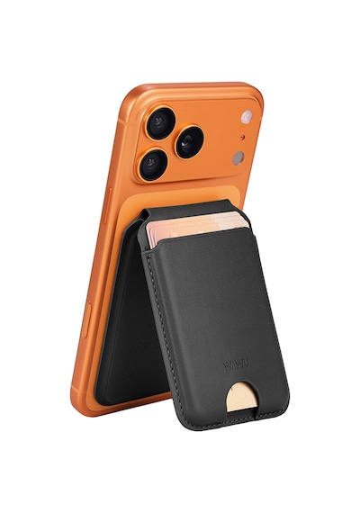 Wiwu Mw-007p Magnetik Standlı Kartlık Kablosuz Şarj Findmy Ve Find Hub Özellikli Mag Wallet Siyah