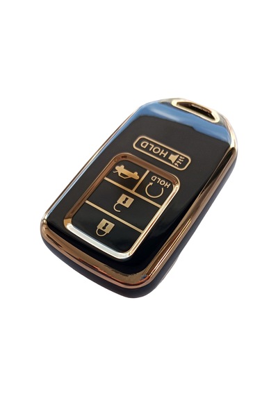 Honda Civic Accord Uyumlu Smart Anahtar Kumanda Kılıfı Oto Anahtarlık Siyah - Gold